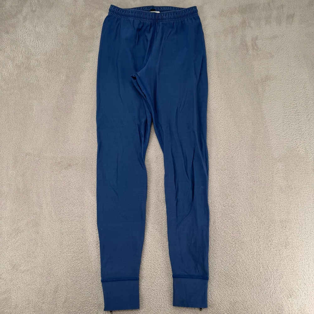 Patagonia Womens Capilene Leggings Small Blue Preowned Ankle Zip Base Layer
